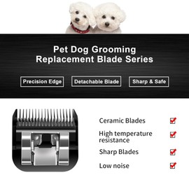 4F Blades Dog Grooming Blades Compatible with Andis/Oster A5/Wahl KM-10 Series Dog Clippers,Detachable Clipper Replacement Blade,Black(4FC/3PCS)