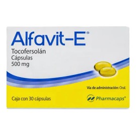 Alfavit - E Tocofersolán Vitamina E 500mg C/30 Cap Sabor Sin Sabor