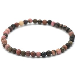 Miracles Minéraux 4mm Round Beaded Bracelet Fine and Discreet Natural Stone French Craftsmanship Over 60 Possibilities, Stone wrist circumference 17-18 cm