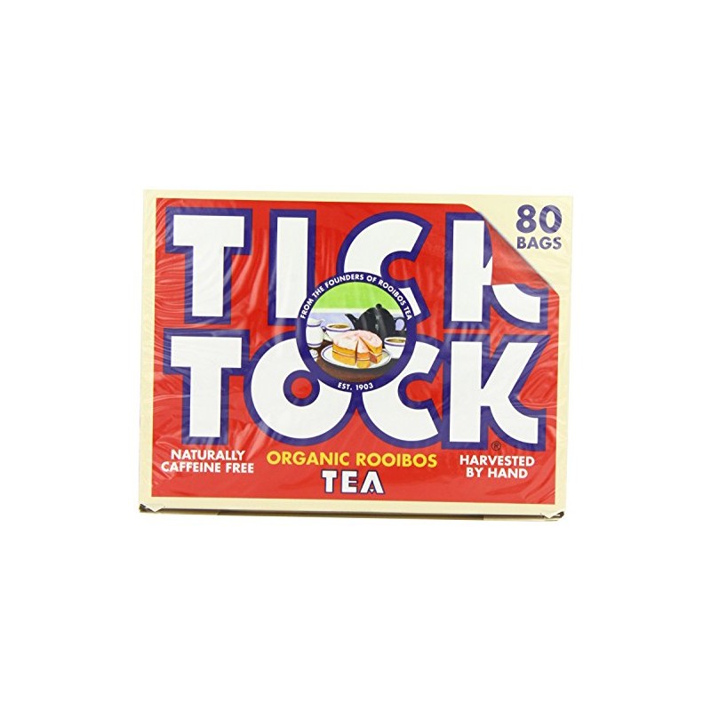 Tick ??Tock Original-Bio Rooibos Tea Bags (80) - Packung mit