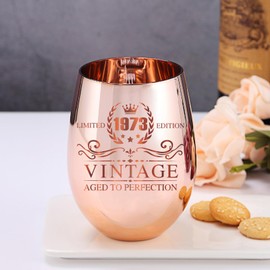 51ST Birthday Gifts For Women - Vintage 1973 Wine Glass - Happy 51 Year Old Birthday Decorations For Her Women