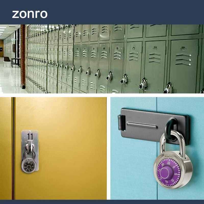 ZonRo Standard Dial Combination Lock, 2 inches Wide,3 Digit Code