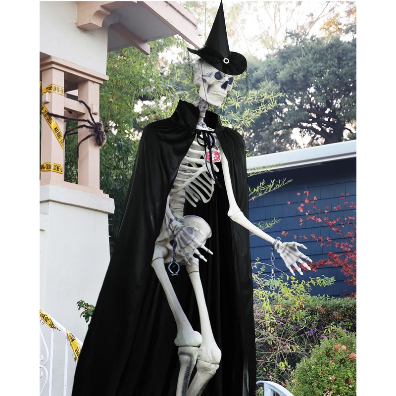 Tarpop Halloween 12 ft Skeleton Outfit Set Giant Skeleton Witch