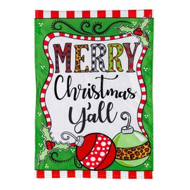 Evergreen Flag Merry Christmas Y'all Garden Flag 12x18 Double Sided | Christmas Garden Flag for Outside | Indoor Outdoor Small House Flags Décor for Home Yards Porch Garden