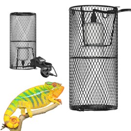 KUWUNG Reptile Heat Lamp Holder, Ceramic Heat Lamps Lampshade Holder Anti Hot Bracket Cage, 200W Heat Lamp for Bearded Dragon, Lizard, Tortoise, Snake, UK Plug
