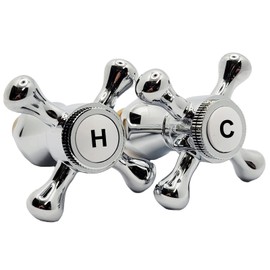 Nes Home Traditional Basin Cross Head Tap Reviver Kit 1/2" Cold and Hot Chrome