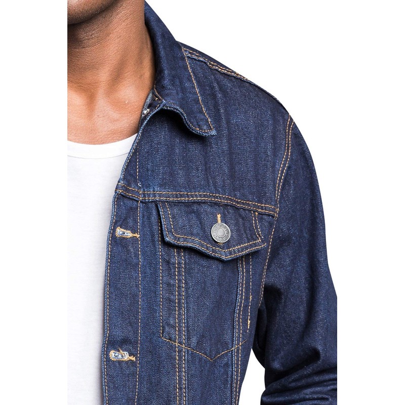 VICTORIOUS Men's Non-Distressed Essential Denim Jean Jacket DK148 - Raw