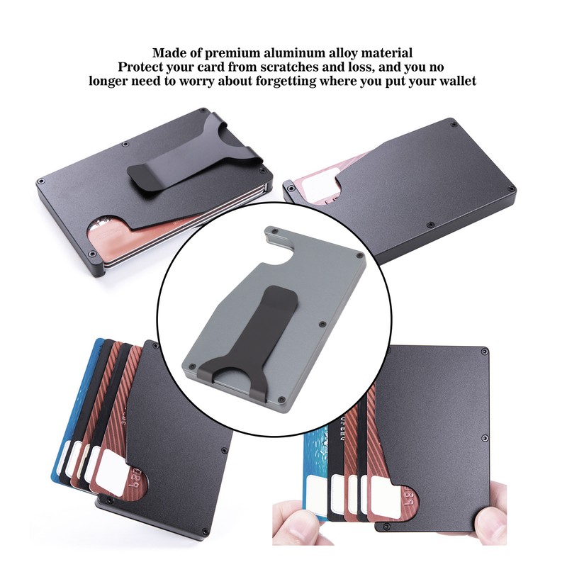 Minimalist Card Holder Aluminum Alloy Auto Ejected Anti Theft Credit