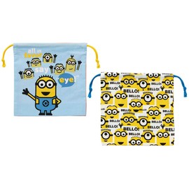 スケーター (skater) ランチ巾着 子供用 お弁当 巾着袋 ミニオン マチ付き 2枚セット KB64CW