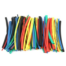 100 Piece Heat Shrink Tubing Kit, 5 Sizes 5-Colour 100mm Heat Shrink Tube Wire Cable Insulated Sleeve for Long Lasting Insulation Protection