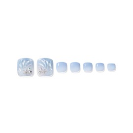 DASHING DIVA Magic Press Shell Breeze 24 Tip Pedicure Nail Tip Magic Press Shell Breeze 24 Tips Pedi