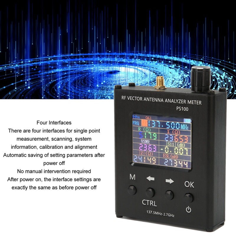 Antenna Analyzer Handheld 137.5MHz‑2.7GHz UV RF Vector Analyzer for Indoor