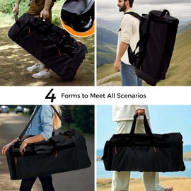 KHALOR 110L/120L Rolling Duffel Bag with Wheels - 28" No-Sag Design for Heavy Loads, Waterproof Travel Duffel w/Shoulder Straps and Dividers, Foldable Lightweight Design for Camping/Cargo/Air Travel