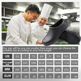 Zapato Chef Cocina para Hombre O Mujer,zapatos de trabajo de cocina,Zapatos para Mujer y Hombre para Cocina Restaurantes Doctores Enfermeros Jardín (Negro, Adulto, 23.5 cm, Medición, Sistema tallas calzado JP)