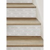 Diamond Geometric Peel and Stick Stair Riser Strips (Off White,