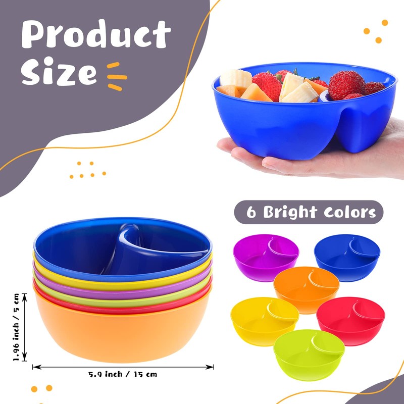 Weewooday Snack and Dip Bowls, Chips Serving Bowls Anti Soggy