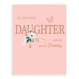 Piccadilly Greetings Avant Garde Studios Birthday Card Daughter - 8 x 6 inches, H90039,pink