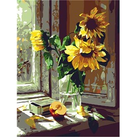 Meecaa Paint by Numbers Sunflower Apple Kit for Adults Beginner DIY Oil Painting 16x20 inch (Sunflower, No Frame)