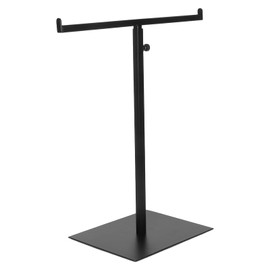 DEARMAMY T-Shaped Display Stand Purse Display Stand Stainless Steel Adjustable Handbag Rack Double Hook Holder Necklace 关键词