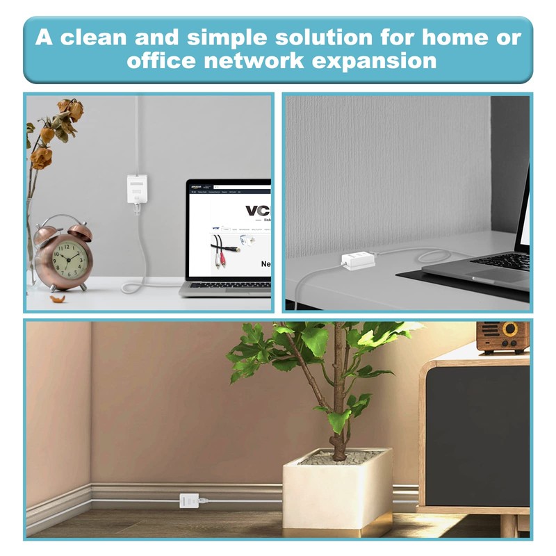 VCELINK Cat6 RJ45 Surface Mount Box Shielded 1-Port, Compatible with