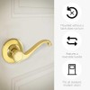 Design House Scroll Dummy Door Lever, Polished Brass, 6.375 in