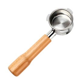 54mm Bottomless Portafilter Breville 3 Ears with Filter Stainless Basket and Solid Wood Handle, Bottomless Portafilter 54mm Compatible with Breville Espresso Machine, Coffee Accessories