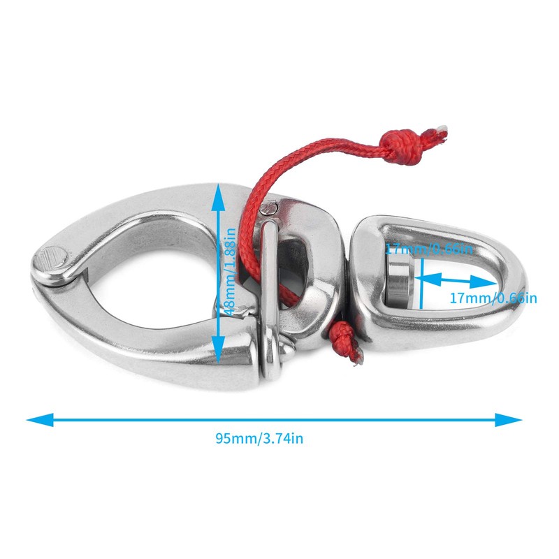 MUNEFE Quick Release Carabiner Hooks for Boats, Stainless Steel Quick