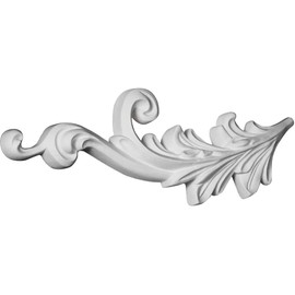 Ekena Millwork ONL04X10X01RB-L Robin Scroll, LeftUrethane Onlays, 3 5/8"W x 9 1/2"H x 7/8"P, Primed