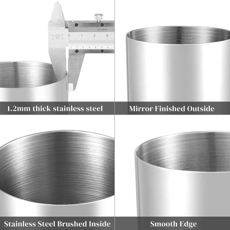 Bidponds Silver Desk Pen Holder, 304 Stainless Steel Pen Holder,