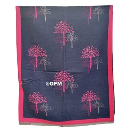 GFM Cashmere Feel Shawl - Mulberry Trees - Navy Blue Fuchsia - (MBSHL-AT-931-GHNLFSH)