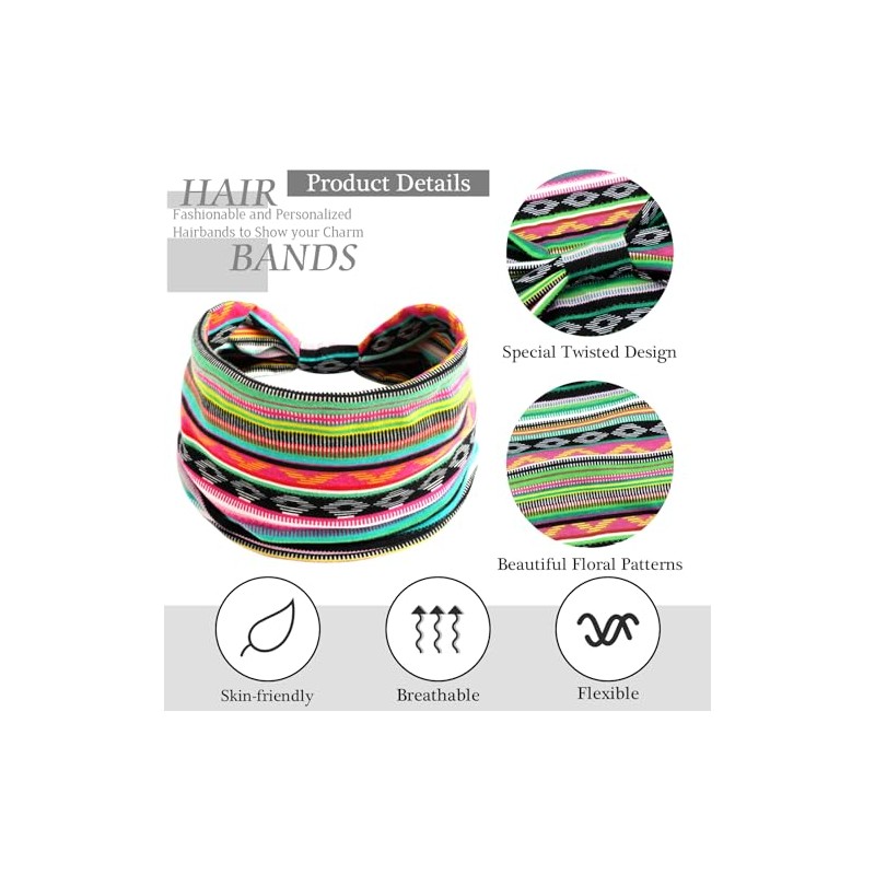 Pack de 6 diademas bohemias SAWINDA en colores vivos para