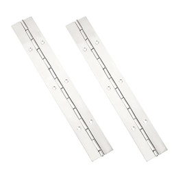 Qrity 2Pcs Hinges Piano Hinge, Stainless Steel Furniture Hinge, Heavy Duty Continuous Hinge, Long Hinge 200mm(8 Inch), for Cabinets, Pianos, Boats, Silver