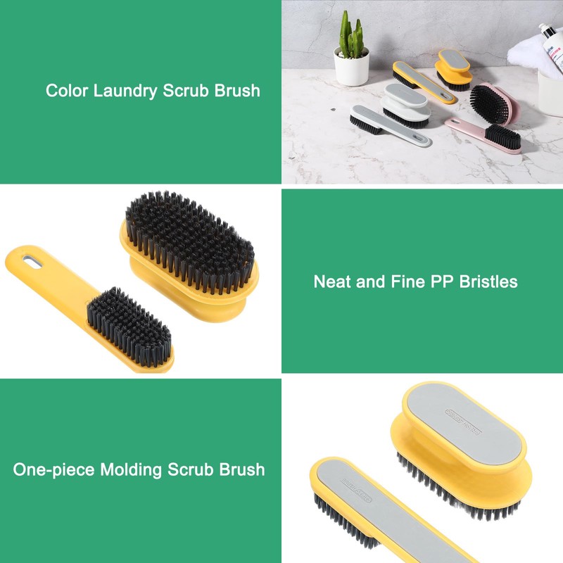 PATIKIL Laundry Shoe Scrub Brush Cleaning Brush with Handle Ginger