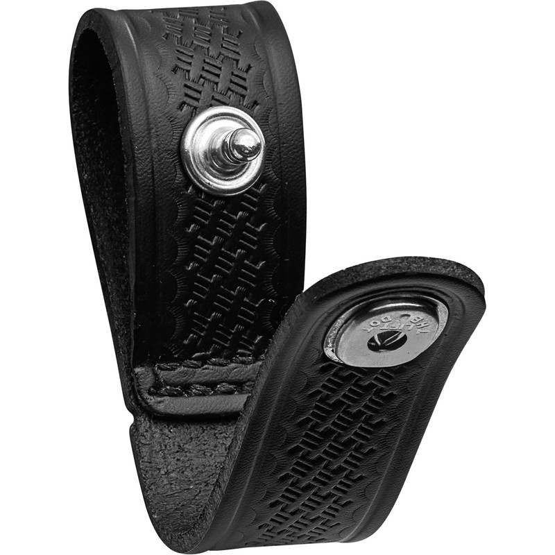 JAY-PEE Tactical Basketweave Leather Handcuff Strap Holder with Chrome Safety