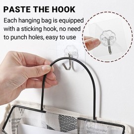 Soying Big Pocket Wall Hanging Storage Organizer Bag, Big Pocket Fabric Hanging Storage Basket Organizer Box for Home Kitchen Closet Bathroom (2Pack-A)