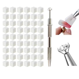 100Pcs White Nail Sponges for Ombre, Shuflame Nail Art Sponges With Silver Grabbing Pen Set, Mini Sponge Ombre Nail Brush for Gradient, Manicure Nail Art Tools, Professional Access （white）