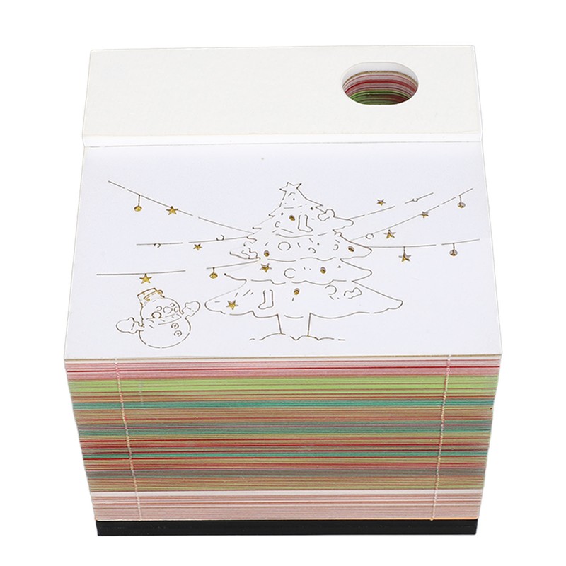 Christmas Tree 3D Memo Pad Innovative Paper Carving Art 3D