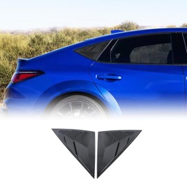 Rear Side Window Louver Cover Compatible with 2023 2024 Acur@a Integra, Car Side Window Shutters Air Vent Shades Cover Trim, Rear Quarter Trim Pair Accessories (Carbon Fiber)
