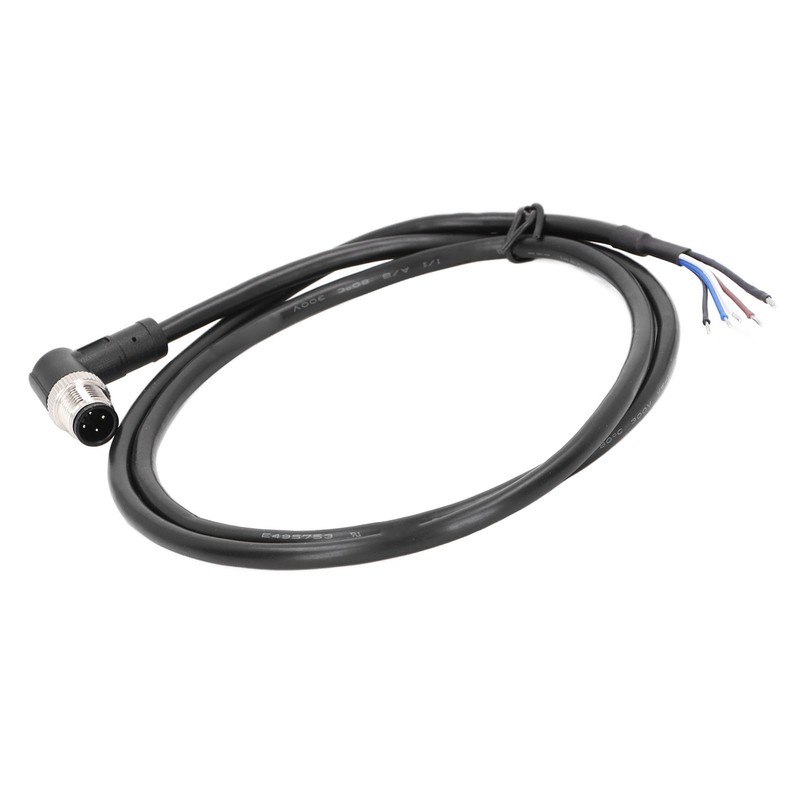 M12 Connector Cable 4 Pin Shielded Right Angle Waterproof Aviation