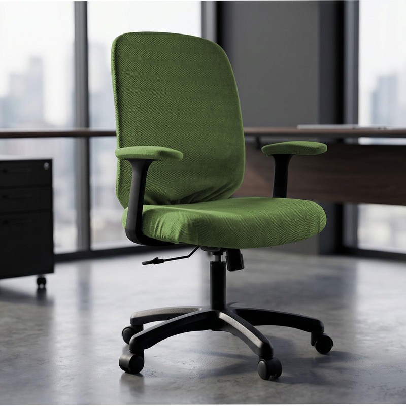 NeColorLife 4PCS Office Chair Cover Set,Desk Chair Slipcover,Matcha Green