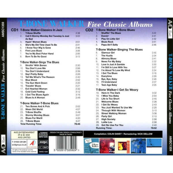 T-BONE WALKER - CLASSICS IN JAZZ / SINGS THE BLUES