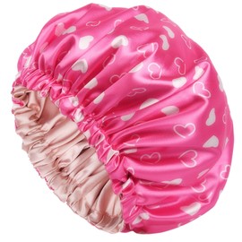 YANIBEST Kids Satin Bonnet Sleep Cap for Curly Hair Adjustable Silk Satin Cap for Toddler Light Pink