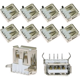 MEETOOT 10pcs 90 Degree 4-Pin USB Type A Standard Port Female Solder Jacks Connector PCB Socket USB-A Type SMT