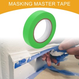 Partuto 1 Pc 1 Inches x 54.7 Yards Universal Painters Tape - DIY Car Auto Paint for Masking Tape No Residue - Crepe Paper Green