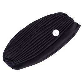 BESPORTBLE 2pcs Elastic Black Wraps with Button for Holding Masks Breathable Sweat Absorbing Beanie for Outdoor Fitness and Sports Activities Non- Design for Comfort and Style