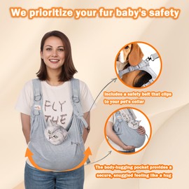 Dog Sling Carriers for Small Dogs,Carrier Sling for Cats and Pupp, Carrying Wrap Front Backpack Cat Sling,Adjustable Chest Pet Sling