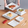 DOMINI 12-Piece Kitchen Dinnerware Set, Service for 4, Porcelain Dishes