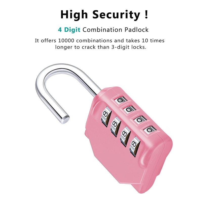 ZHEGE Padlock with Code, 4 Digit Combination Lock for Locker,