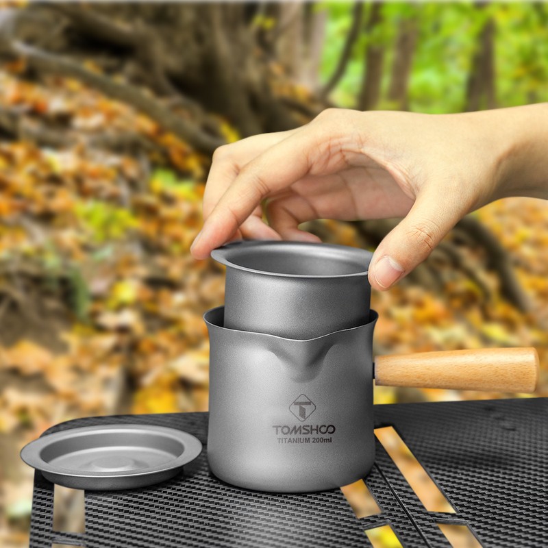 TOMSHOO Titanium Tea Mug with Tea Strainer Outdoor Camping Titanium