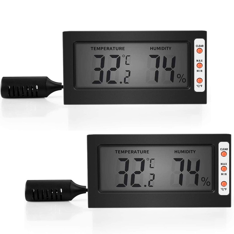 Simple Deluxe Digital Thermometer and Humidity Gauge with Remote Probes
